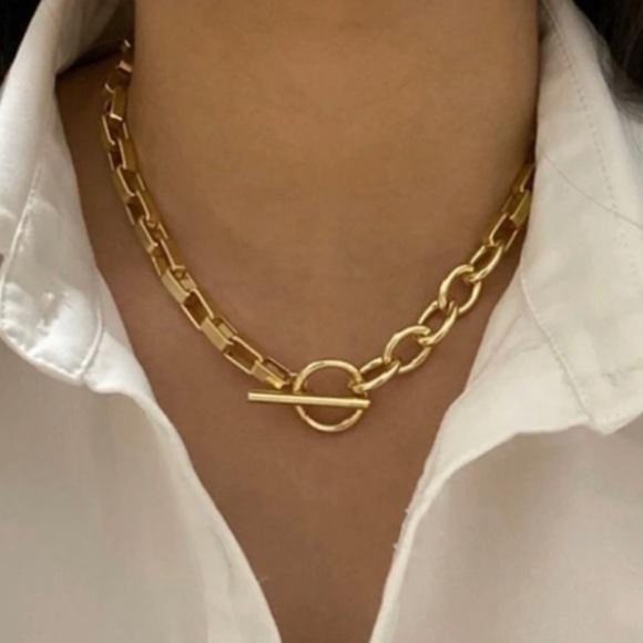 Jewelry - NEW 18K GOLD CHUNKY CHAIN NECKLACE, NICE NECKLACE, CUTE NECKLACE